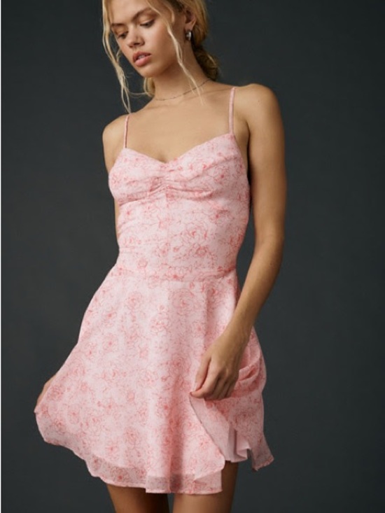 Urban Outfitters Dresses & Skirts - Urban Outfitters Pink Floral Spaghetti-Strap Mini Dress